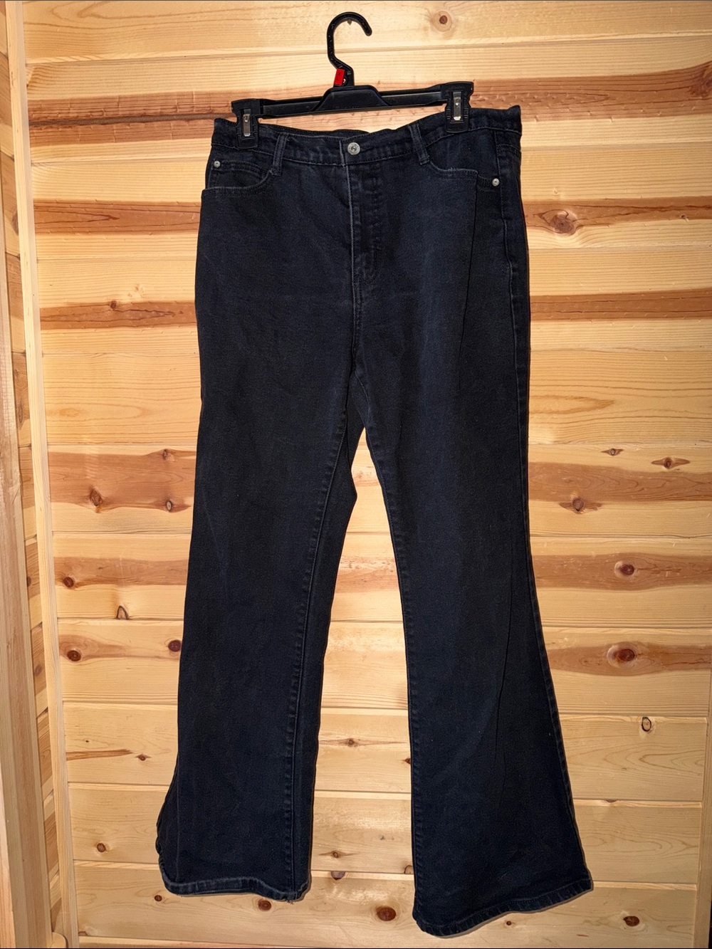 Wallflower Black Wide-Leg Flare Jeans